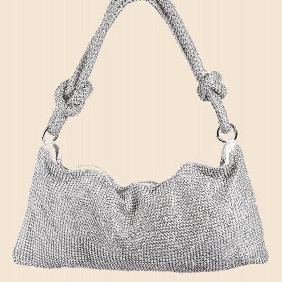 Fame Rhinestone Studded Hobo Bag - Picture 1 of 3